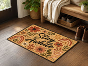 Suupia Stay Awhile Wildflower Doormat, styled view 2