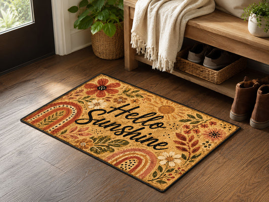 Suupia Hello Sunshine Doormat, styled view 2