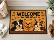 Suupia Welcome to Our Home Pets doormat, styled product view 5