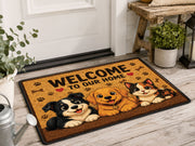 Suupia Welcome to Our Home Pets doormat, styled product view 6