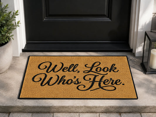 Suupia Well Look Who's Here Doormat, styled view 1