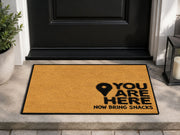 Suupia You Are Here Now Bring Snacks Doormat, styled view 1